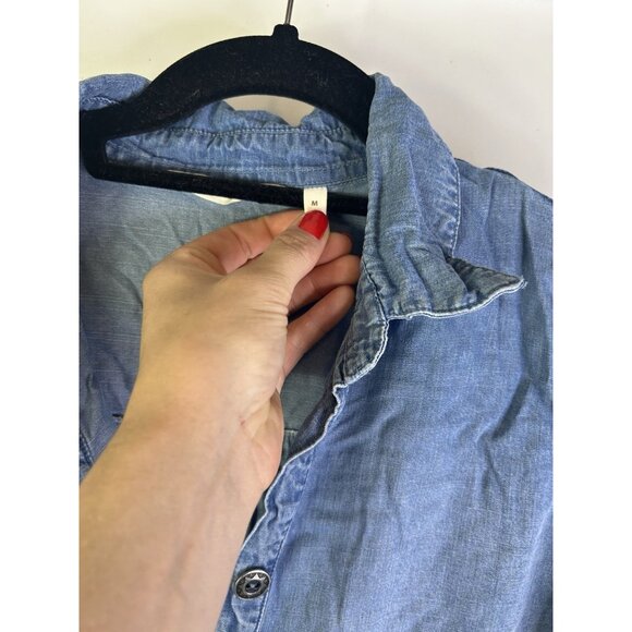 Soft Surroundings Chambray Denim Button Front Shirt - Picture 4 of 10